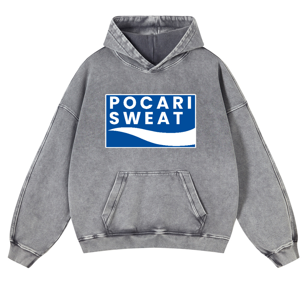 Pocari Sweat Vintage Washed Thick Cotton Hoodie
