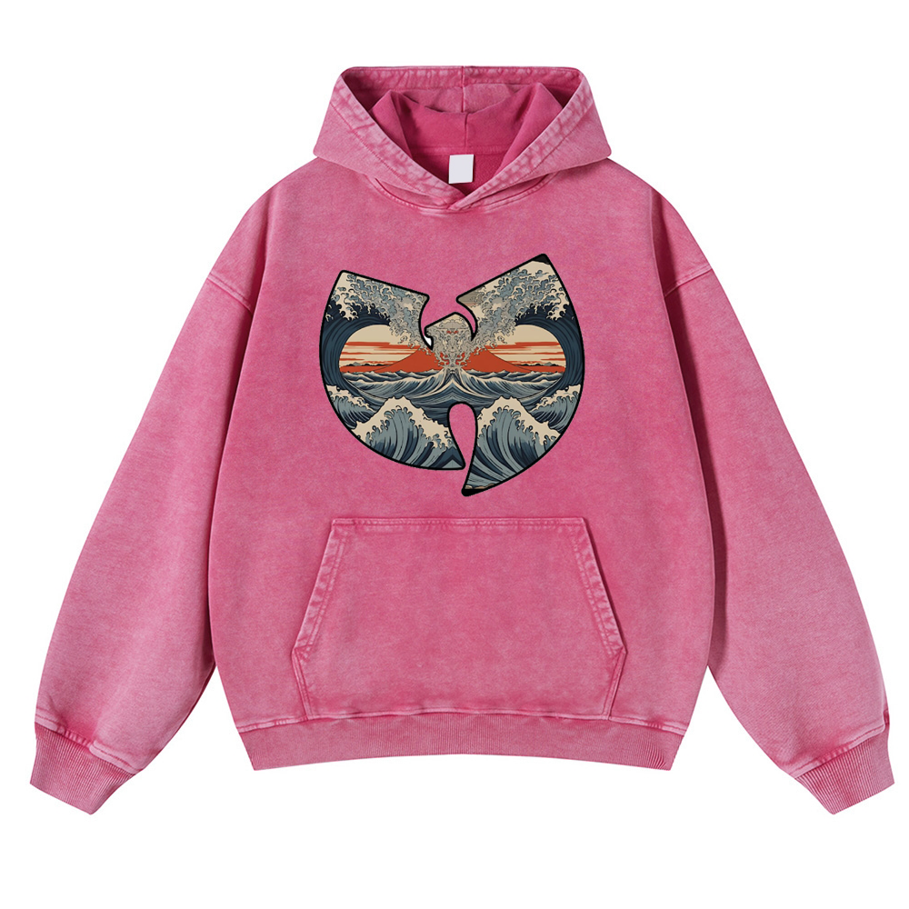 Wave Vintage Washed Thick Cotton Hoodie