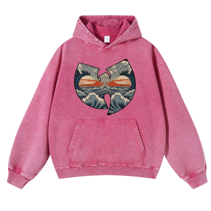 Wave Vintage Washed Thick Cotton Hoodie