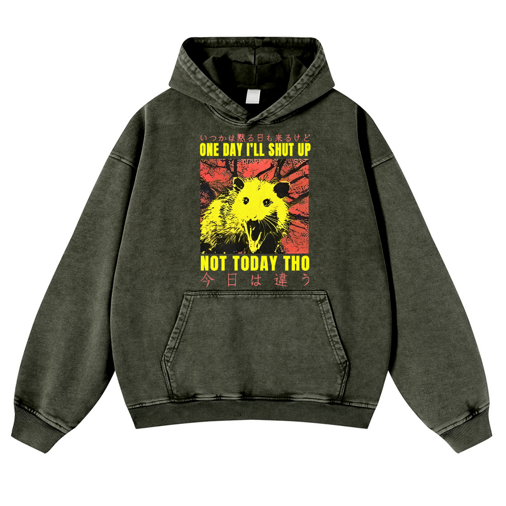 No Silence Today Vintage Washed Thick Cotton Hoodie