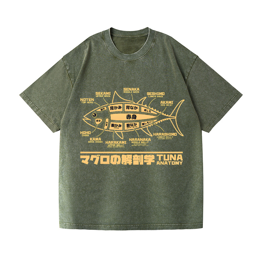 Fish Vintage Wash Japanese Design T-Shirt