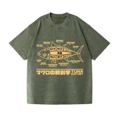 Fish Vintage Wash Japanese Design T-Shirt