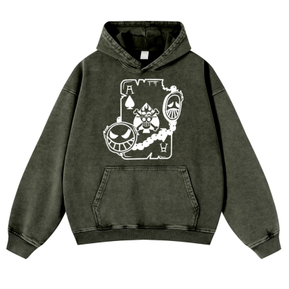 One Piece Vintage Washed Thick Cotton Hoodie