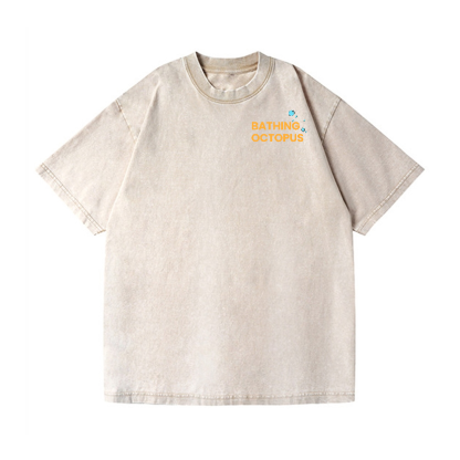 Bubble Bath Octopus Vintage Wash Japanese Design Back Art T-Shirt