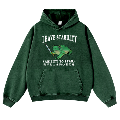 Frog Vintage Washed Thick Cotton Hoodie