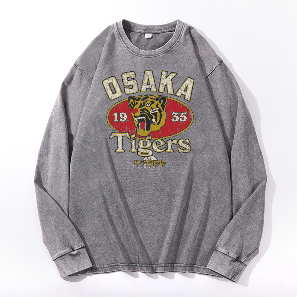 Osaka Tigers Vintage Cotton Wash Crewneck Sweatshirt