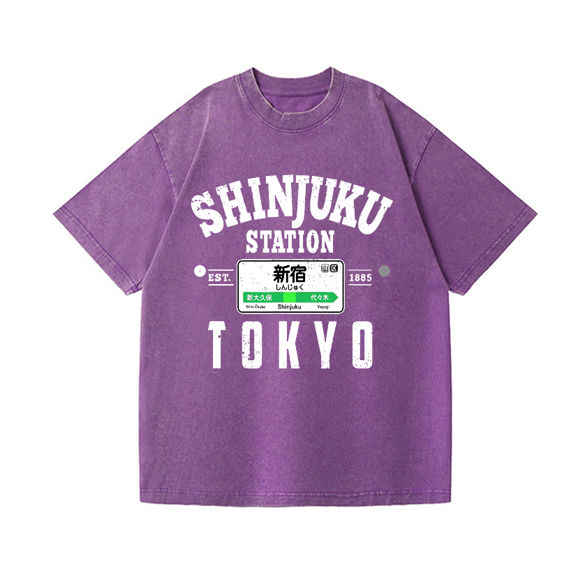 Shinjuku Station Vintage Wash Japanese Design T-Shirt
