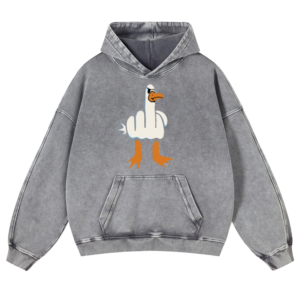 Duck Vintage Washed Thick Cotton Hoodie
