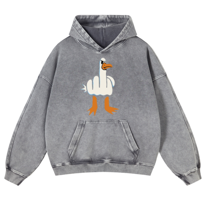 Duck Vintage Washed Thick Cotton Hoodie