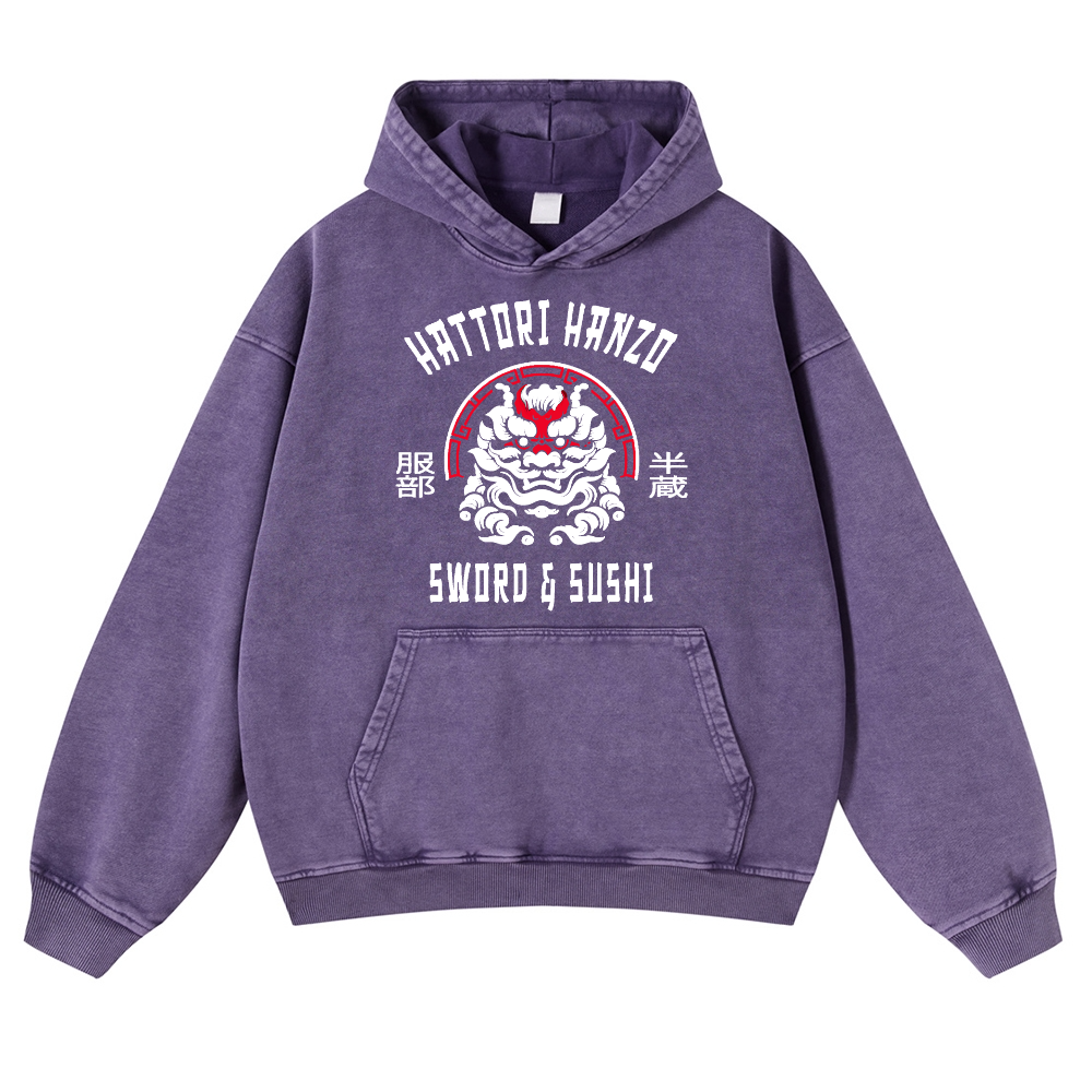 Hattori Hanzo Vintage Washed Thick Cotton Hoodie