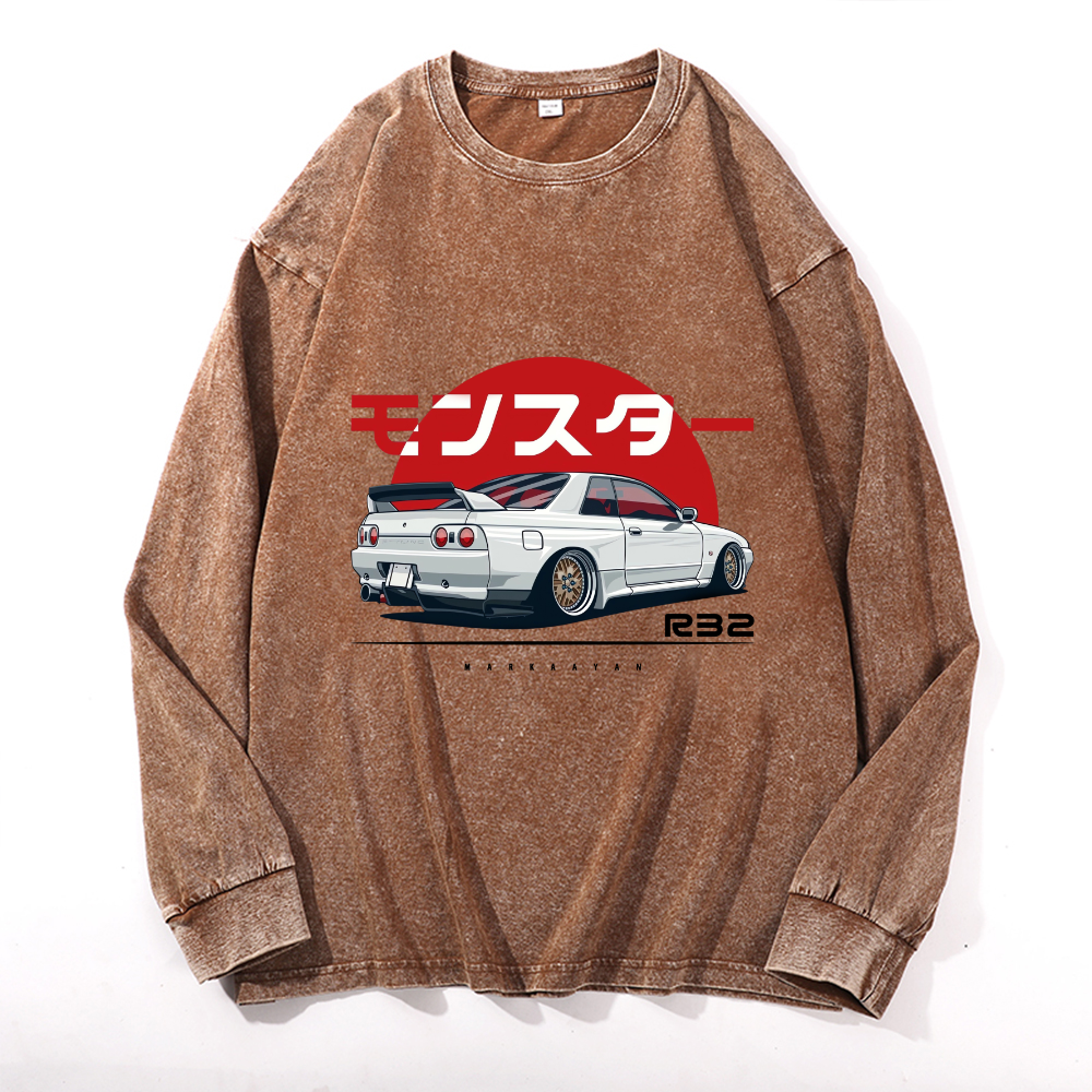 Vintage Cotton Wash Crewneck Sweatshirt