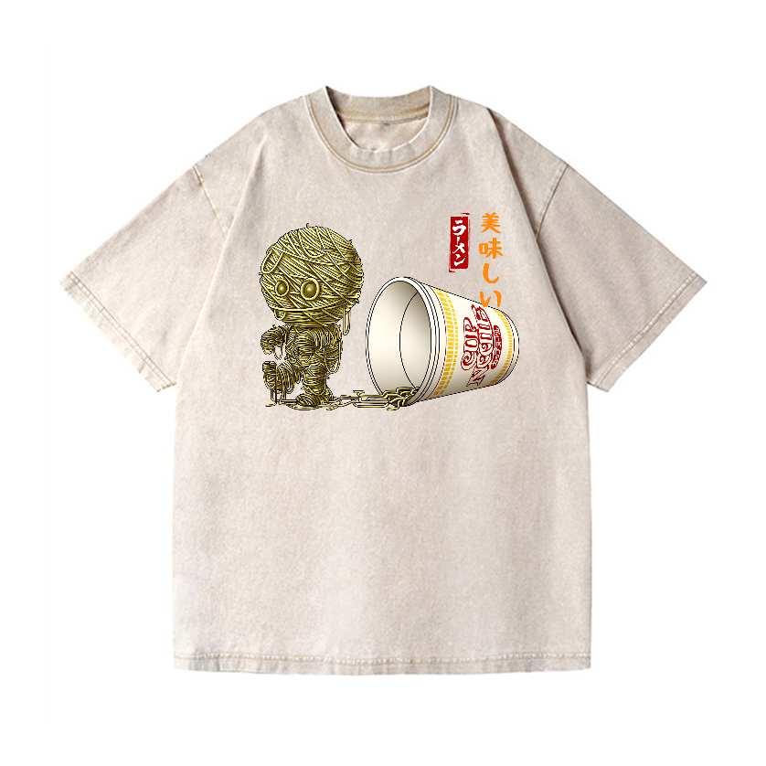 Ramen Mummy Vintage Wash Japanese Design T-Shirt