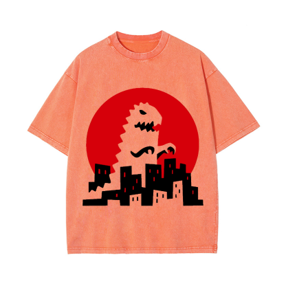 Godzilla Vintage Wash Japanese Design T-Shirt