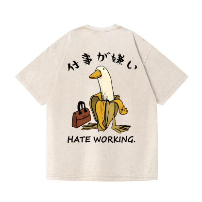 Banana Goose Vintage Wash Japanese Design Back Art T-Shirt