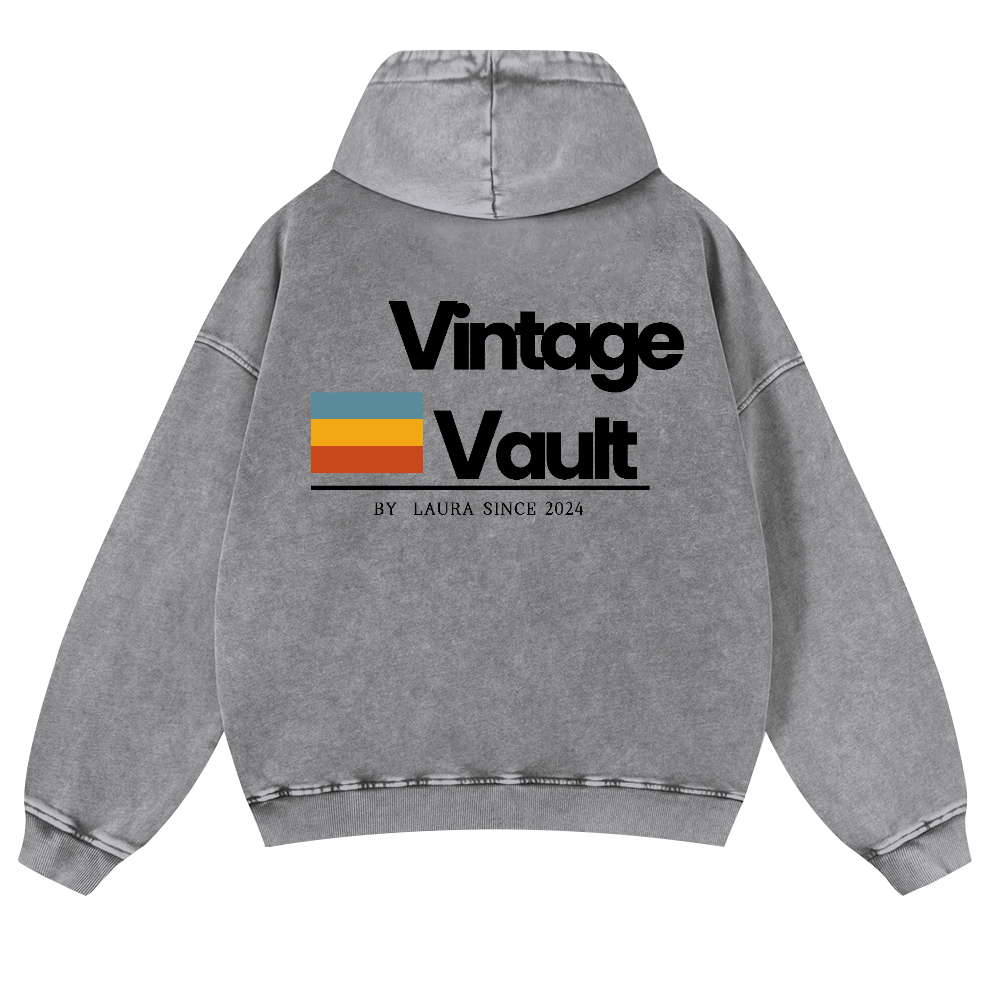 Vintage Vault Vintage Washed Cotton Back Art Hoodie