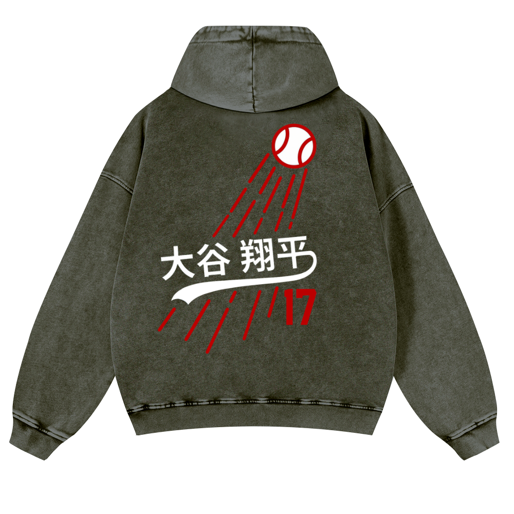 Shohei Ohtani Vintage Washed Cotton Back Art Hoodie