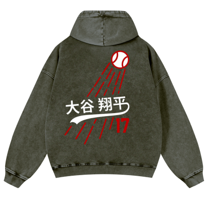 Shohei Ohtani Vintage Washed Cotton Back Art Hoodie