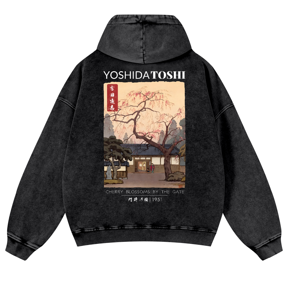 Yoshida Toshi Vintage Washed Cotton Back Art Hoodie