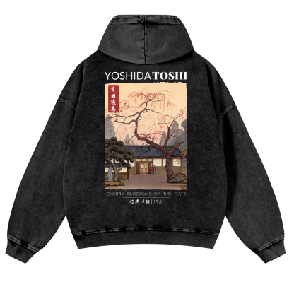 Yoshida Toshi Vintage Washed Cotton Back Art Hoodie