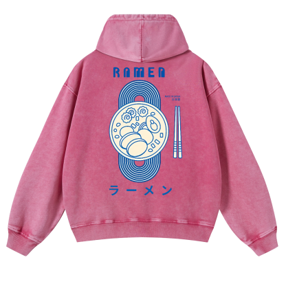 Ramen Vintage Washed Cotton Back Art Hoodie