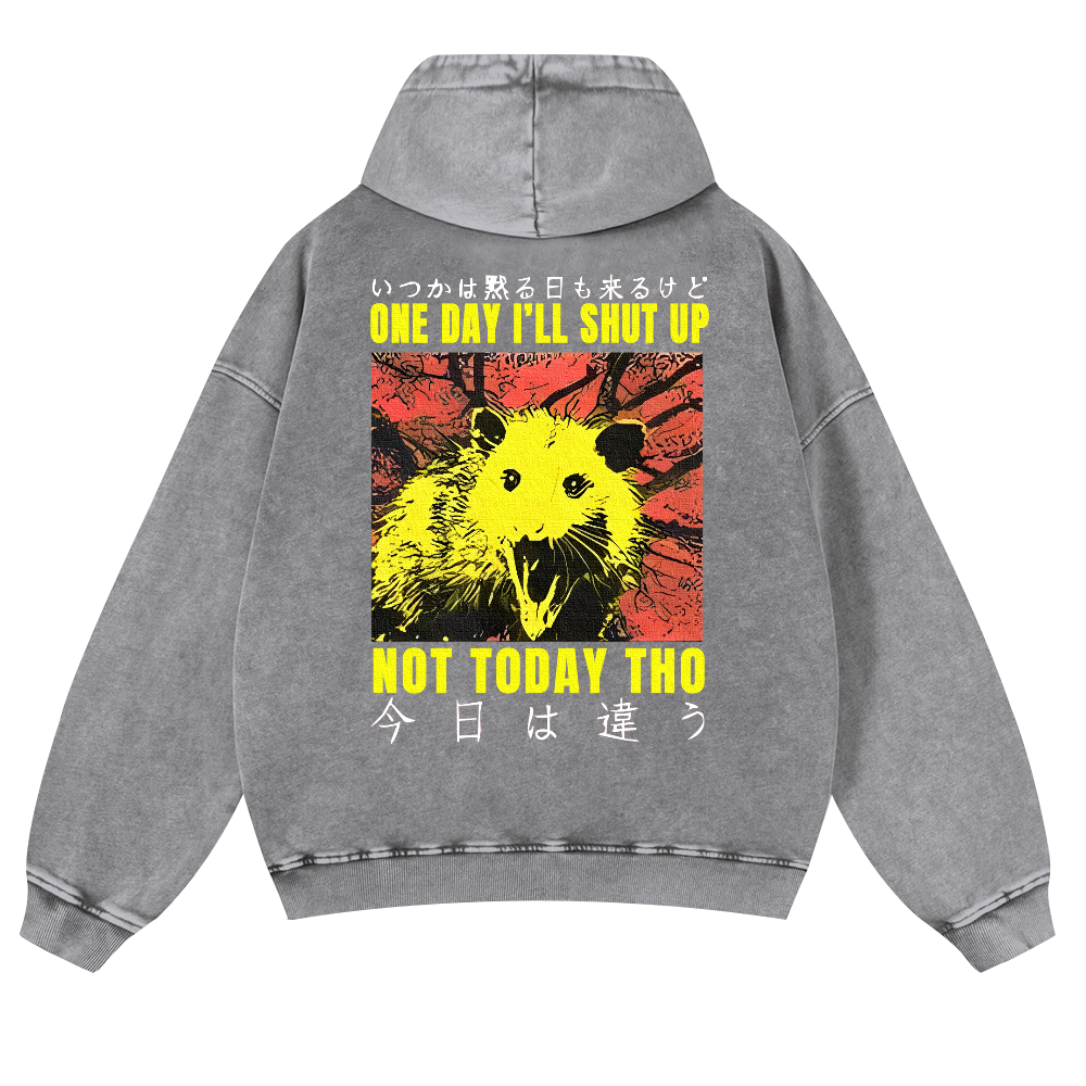 No Silence Today Vintage Washed Cotton Back Art Hoodie