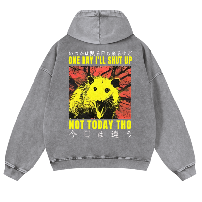 No Silence Today Vintage Washed Cotton Back Art Hoodie