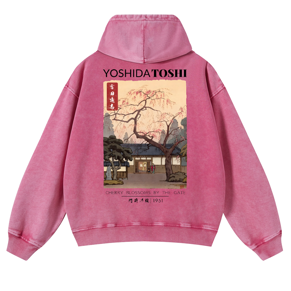 Yoshida Toshi Vintage Washed Cotton Back Art Hoodie