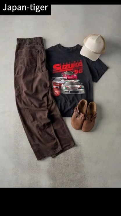 Suzuka Racing Car Vintage Wash Japanese Design T-Shirt