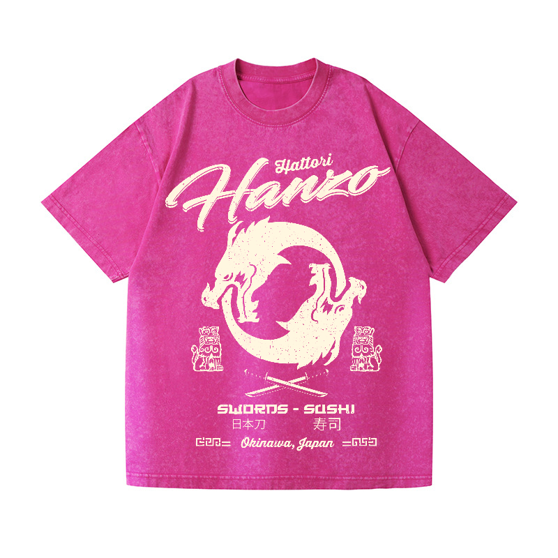 Hattori Hanzo Okinawa Japan Vintage Wash Japanese Design T-Shirt