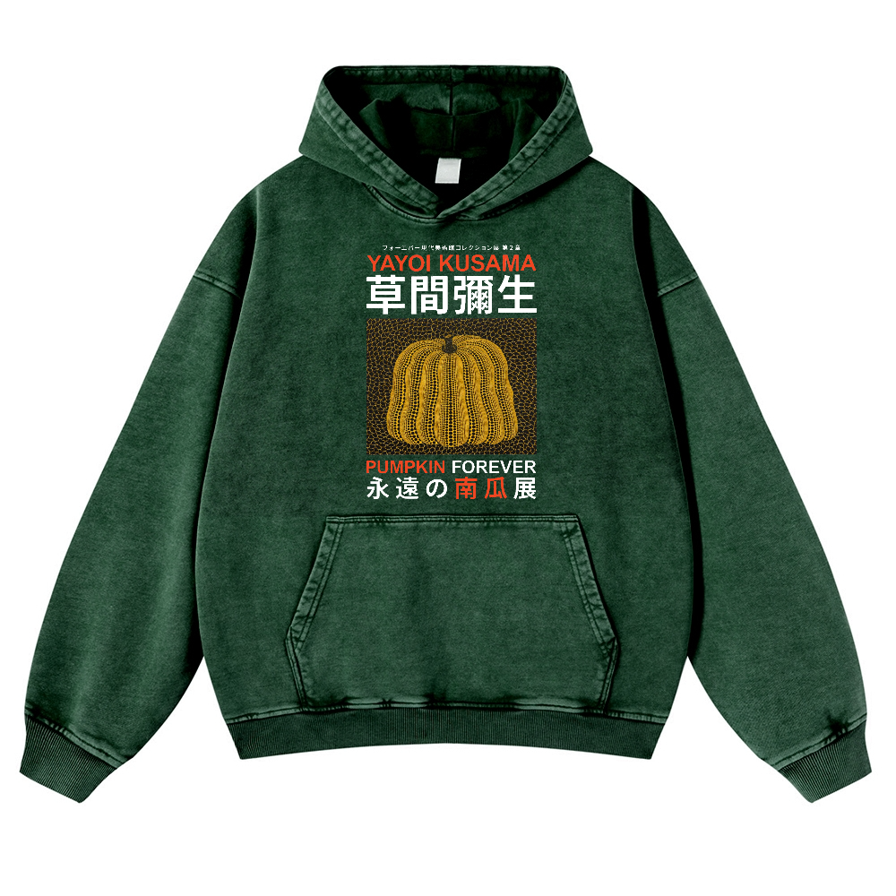 Pumpkin Forever Vintage Washed Thick Cotton Hoodie