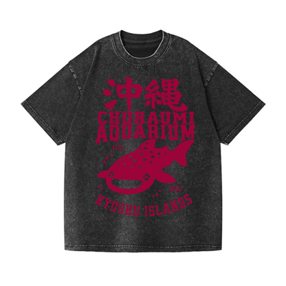 Churaumi Aquarium Vintage Wash Japanese Design T-Shirt