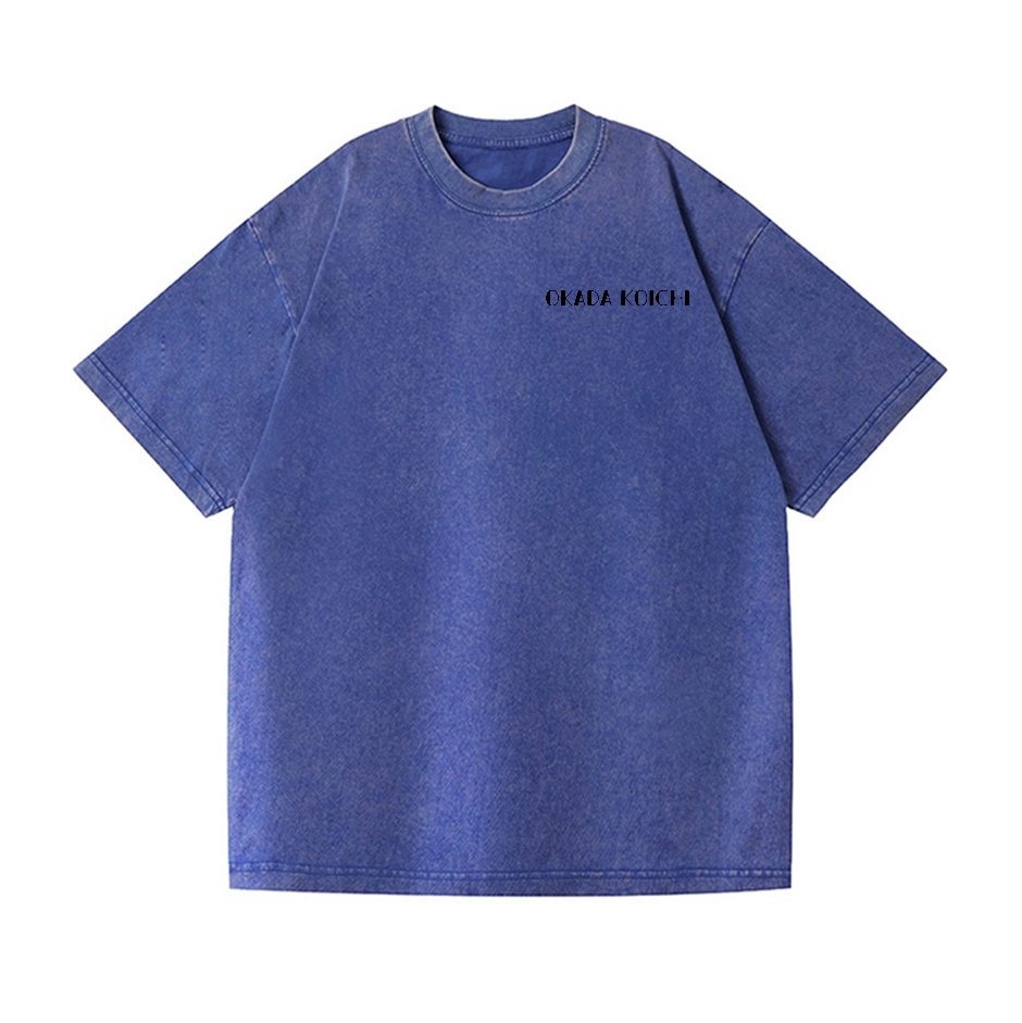 Okada Koichi Fuji Mount  Vintage Wash Japanese Design Back Art T-Shirt