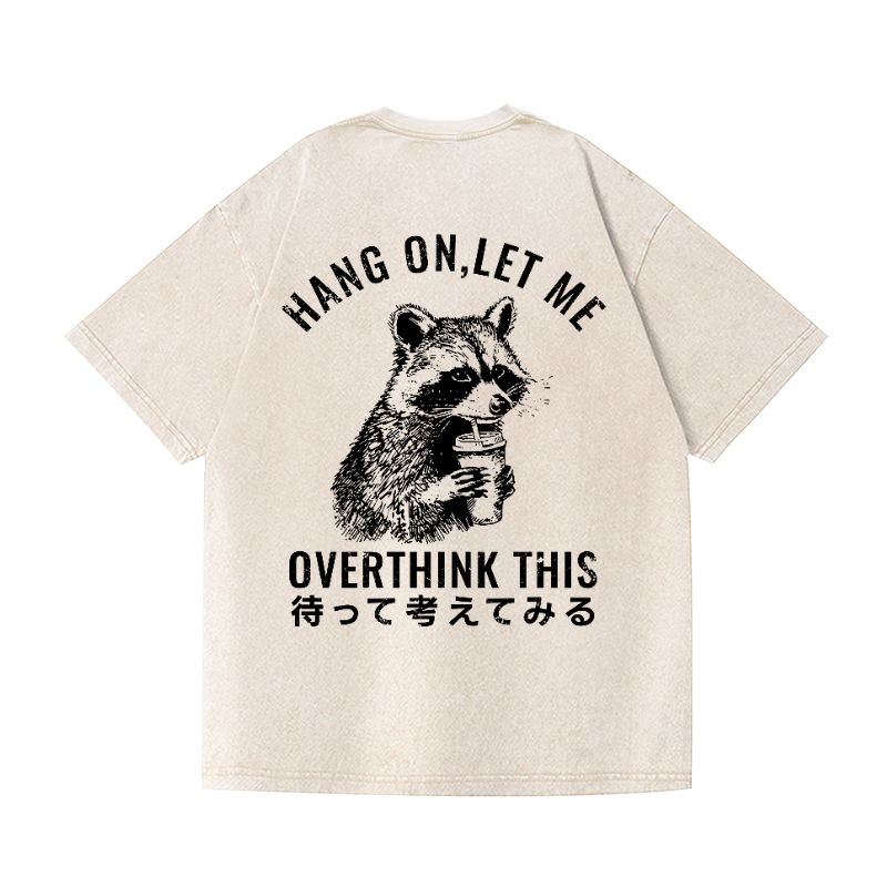 Racoon Vintage Wash Japanese Design Back Art T-Shirt