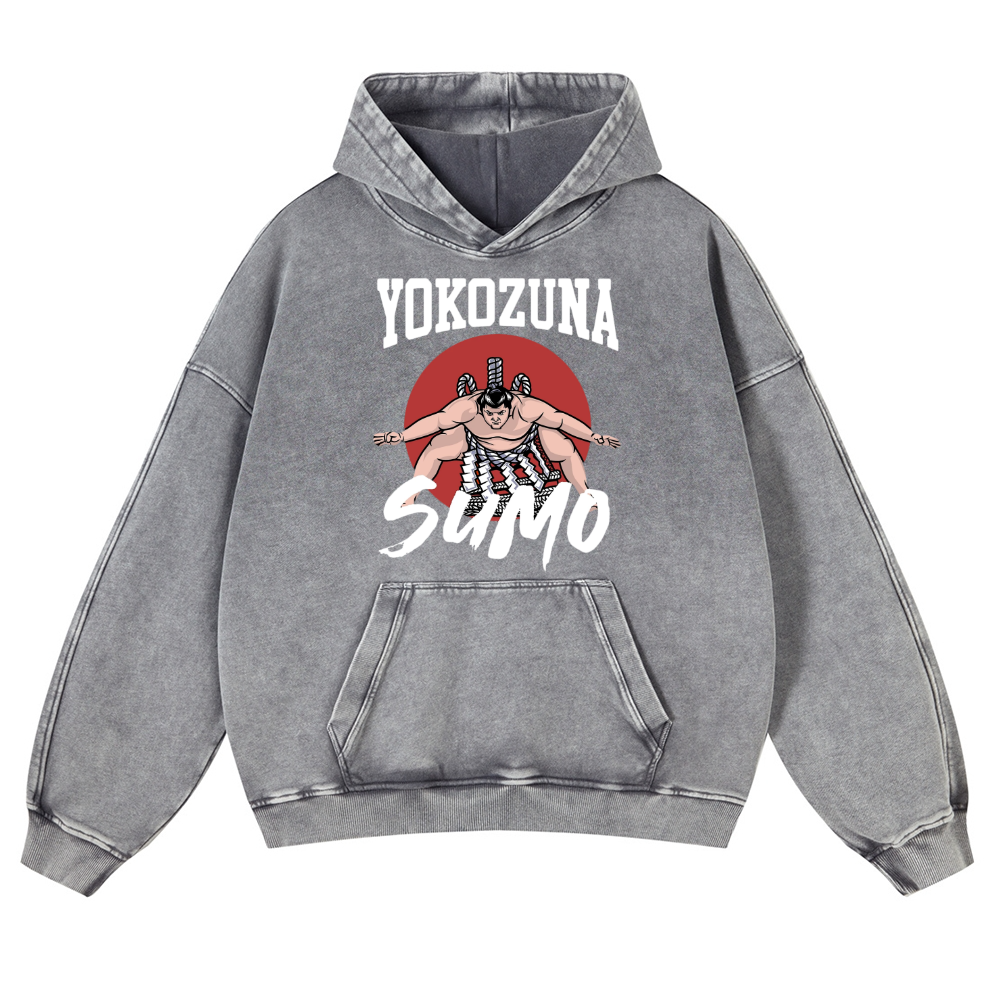 Yokozuna The Highest Honor in Sumo Vintage Washed Thick Cotton Hoodie