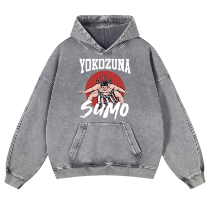 Yokozuna The Highest Honor in Sumo Vintage Washed Thick Cotton Hoodie