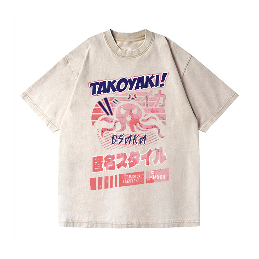 Octopus Takoyaki Vintage Wash Japanese Design T-Shirt