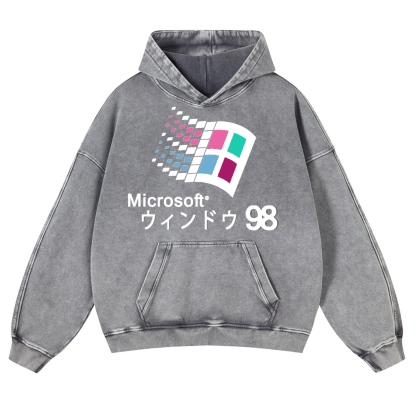 Microsoft Windows 98 Vintage Washed Thick Cotton Hoodie