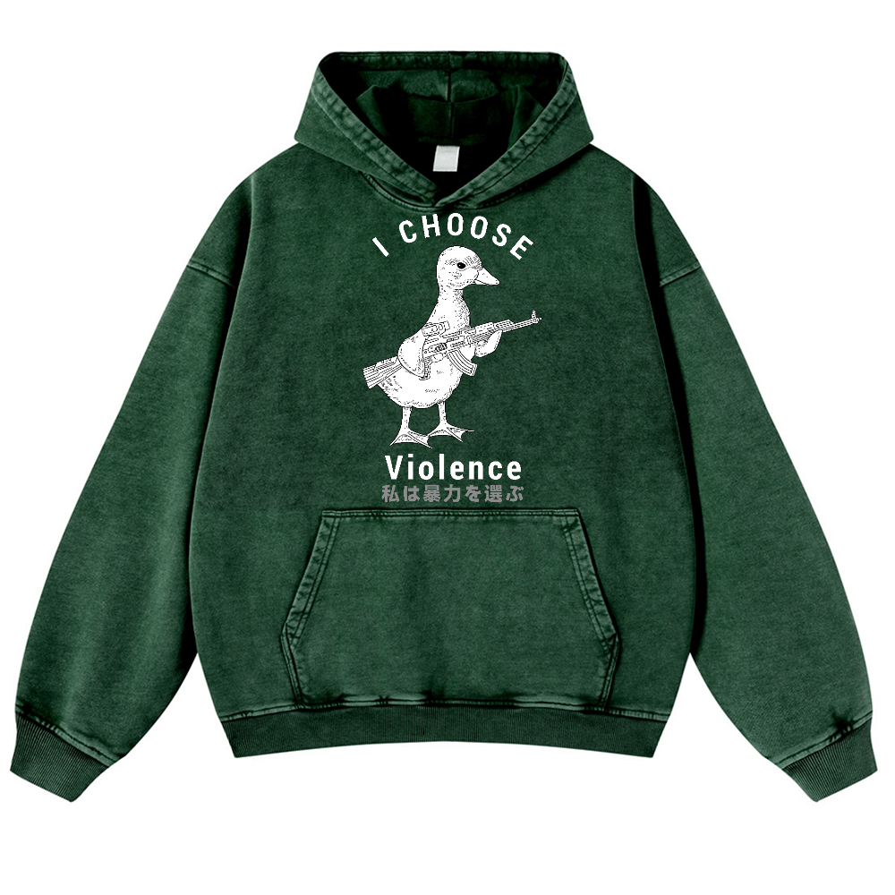 Duck Vintage Washed Thick Cotton Hoodie