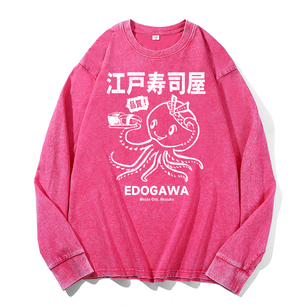 Edogawa Vintage Cotton Wash Crewneck Sweatshirt