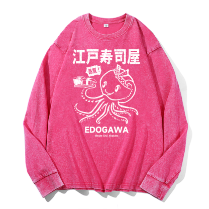 Edogawa Vintage Cotton Wash Crewneck Sweatshirt