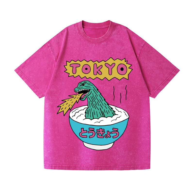 The Monster Rice of Tokyo Vintage Wash Japanese Design T-Shirt