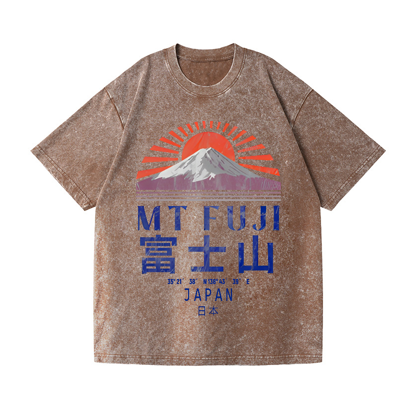 Mount Fuji Vintage Wash Japanese Design T-Shirt