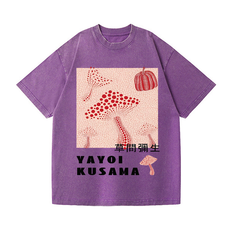 Yayoi Kusama Mushroom Pumpkin Vintage Wash Japanese Design T-Shirt