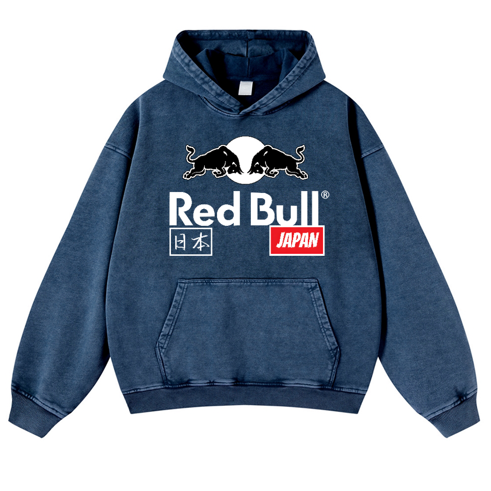 Red Bull Vintage Washed Thick Cotton Hoodie