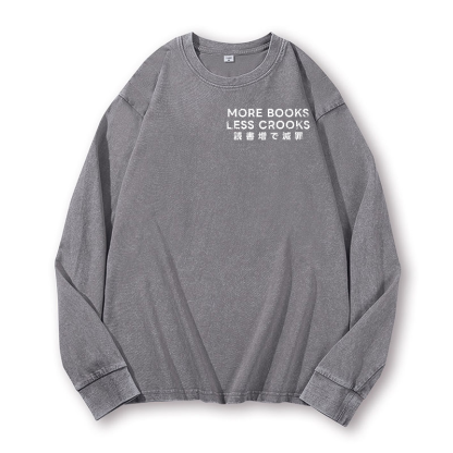 Racoons Vintage Washed Cotton Back Art Long-sleeve T-shirt
