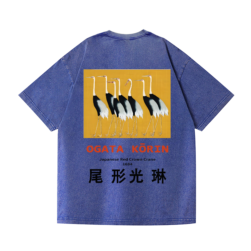 Ogata Korin Vintage Wash Japanese Design Back Art T-Shirt