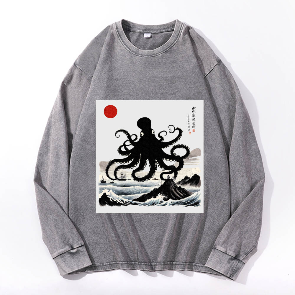 Vintage Cotton Wash Crewneck Sweatshirt