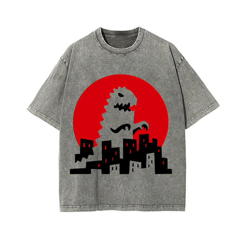 Godzilla Vintage Wash Japanese Design T-Shirt