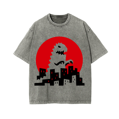 Godzilla Vintage Wash Japanese Design T-Shirt