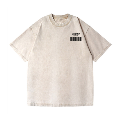 Shibuya Tokyo Vintage Wash Japanese Design Back Art T-Shirt